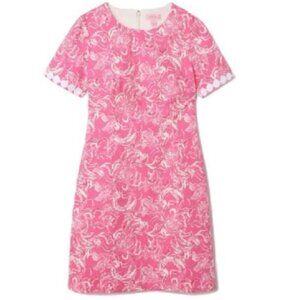 Lilly Pulitzer x GOOP Size 10 Gwyneth Shift Dress Hotty Pink Kiss Kiss - Sirens